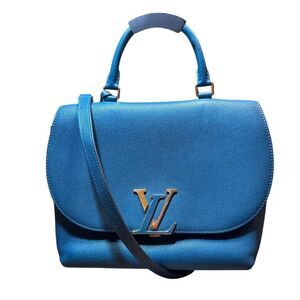 LOUIS VUITTON Blue Canard Taurillon Pebbled Leather Volta 2way Handbag Messenger